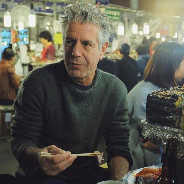 Bourdain eating in Asia